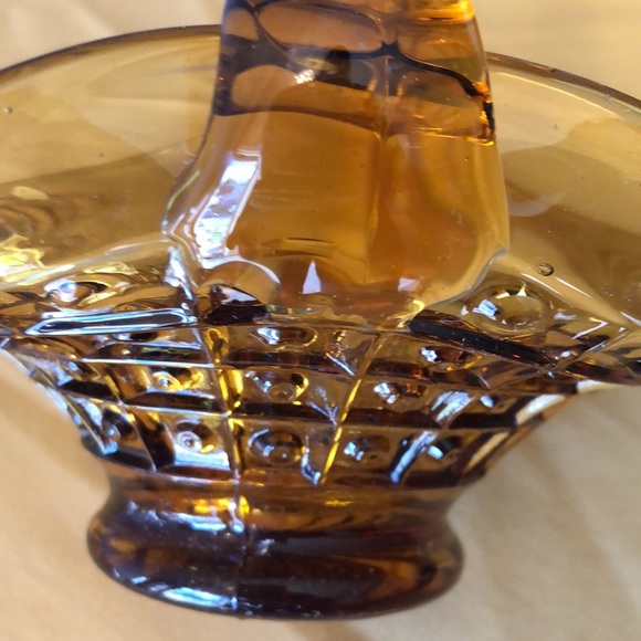 Vintage amber glass basket - Picture 7 of 7